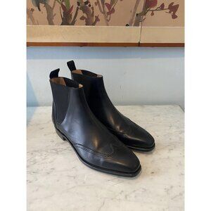 Crockett & Jones Boots Mens Size 9 Black Leather Chelsea Wingtip Dress England
